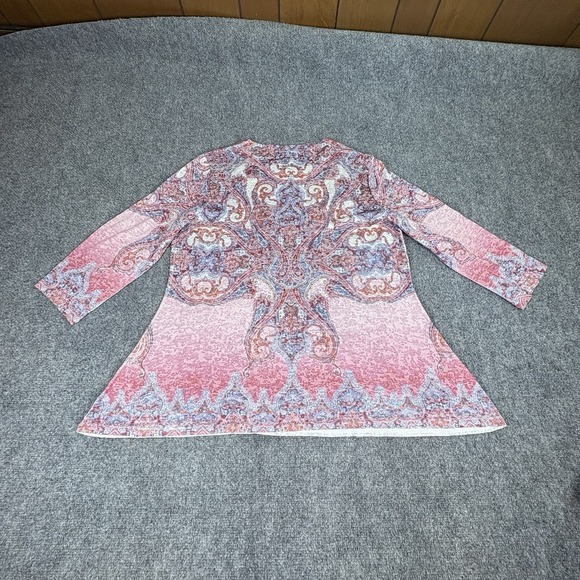 New Directions ND Paisley Tunic Top Women's Large Boho‎ Chic Y2K Artsy Festival - Picture 7 of 11